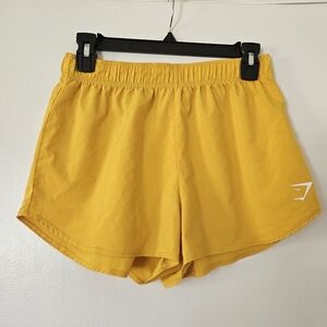 Gymshark Womens Shorts S Lightweight Yellow Running Active Exercise Pull On